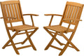 Eucalyptus Wood Folding Patio Armchair, Set of 2 K747991