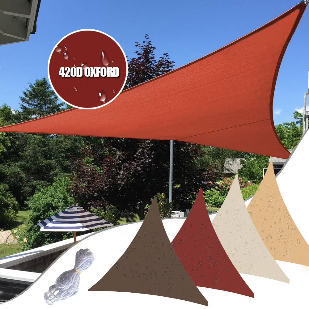 Cream Waterproof Triangle Shade Sail D417