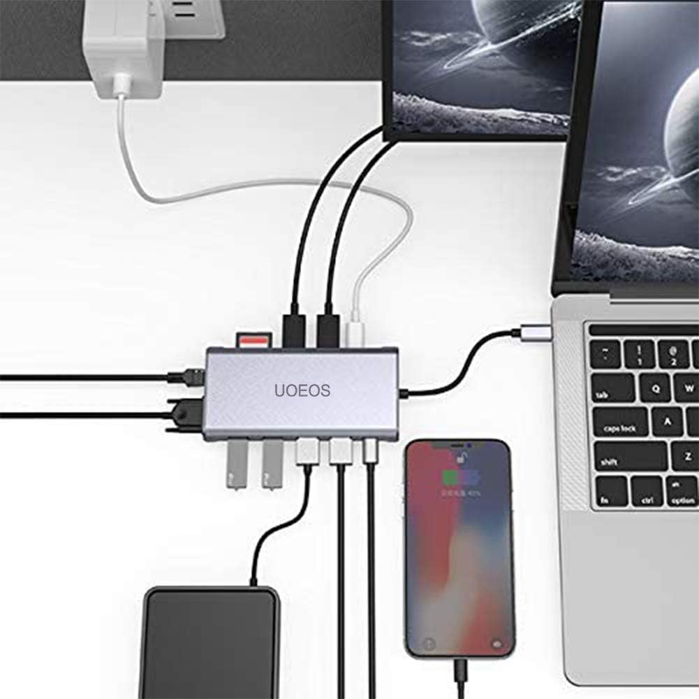 USB C Docking Station with Dual HDMI Adapter, Triple Display, 100W PD, Ethernet, Card Reader, Pack of 2 P551