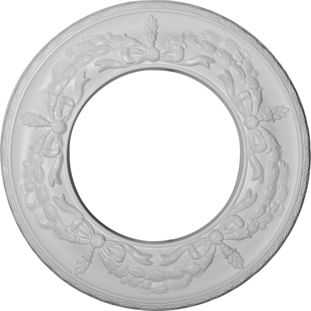 13 1/4x22OD x 7 1/8x22ID x 7/8x22P Hand-Painted Brushed Mahogany Ceiling Medallion O955