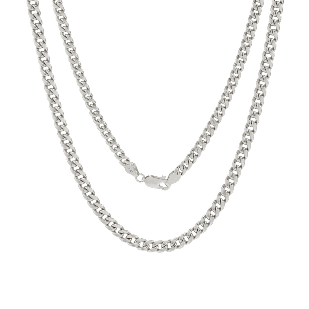 10k White Gold Miami Cuban Link Chain Necklace 16" - 30" T8113