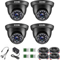 4 Pack 2MP 1080p HD-TVI Black Dome Security Camera with 80ft Night Vision C706832