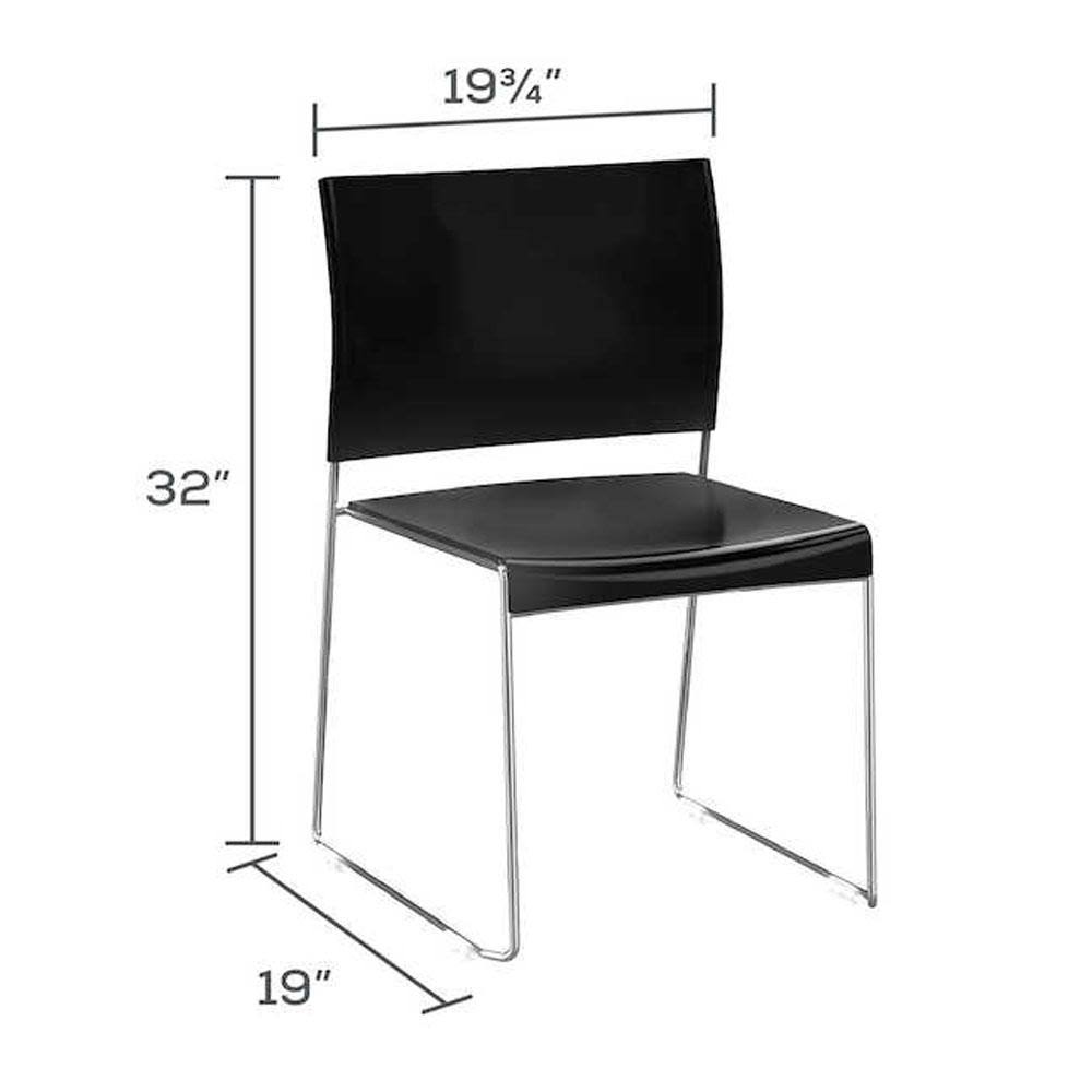 Stack Chair (Qty. 4) Chrome/Black E3625