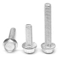 1/2 inch-13 x 1 inch Coarse Thread Grade 5 Hex Flange Screw with Serration Medium Carbon Steel Zinc Plated Pk 50 D579
