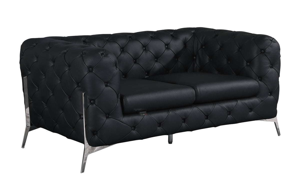 Italian Leather Loveseat D703