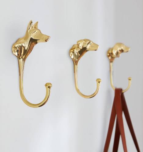 Cast Brass Dog Hook L2745