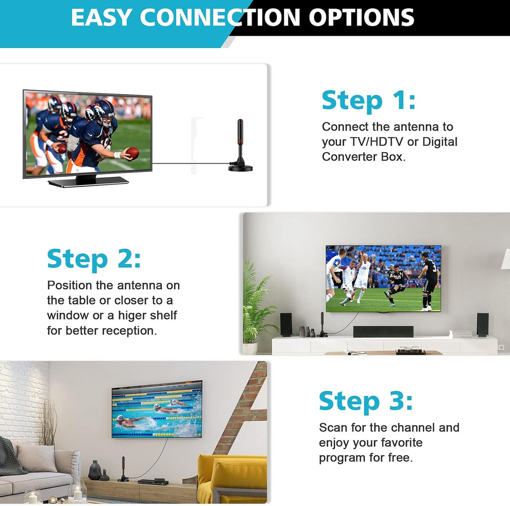 Indoor Amplified Digital HDTV Antenna Pack of 2 B5740
