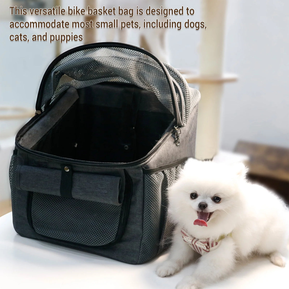 Dog Bike Basket Oxford Cloth Carrier Backpack E958878