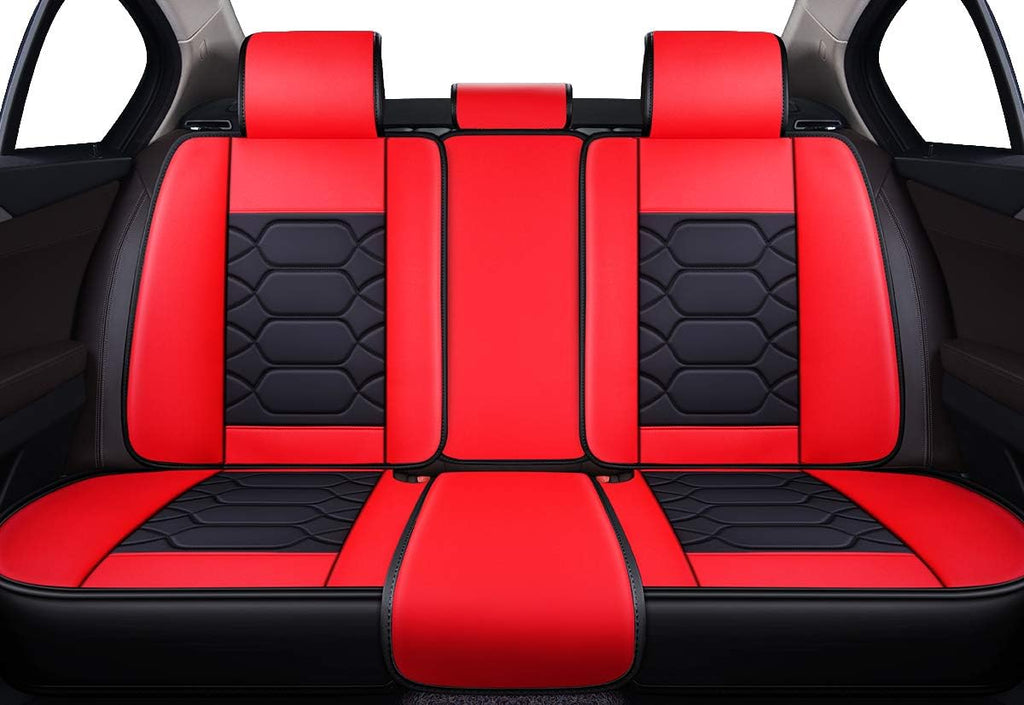 Leather Car Seat Covers, Faux Leatherette Universal Fit Set (Front Pair, Black&Orange) V896