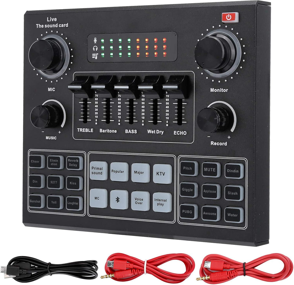 Bluetooth Sound Card Audio Mixer with Voice Change X8405