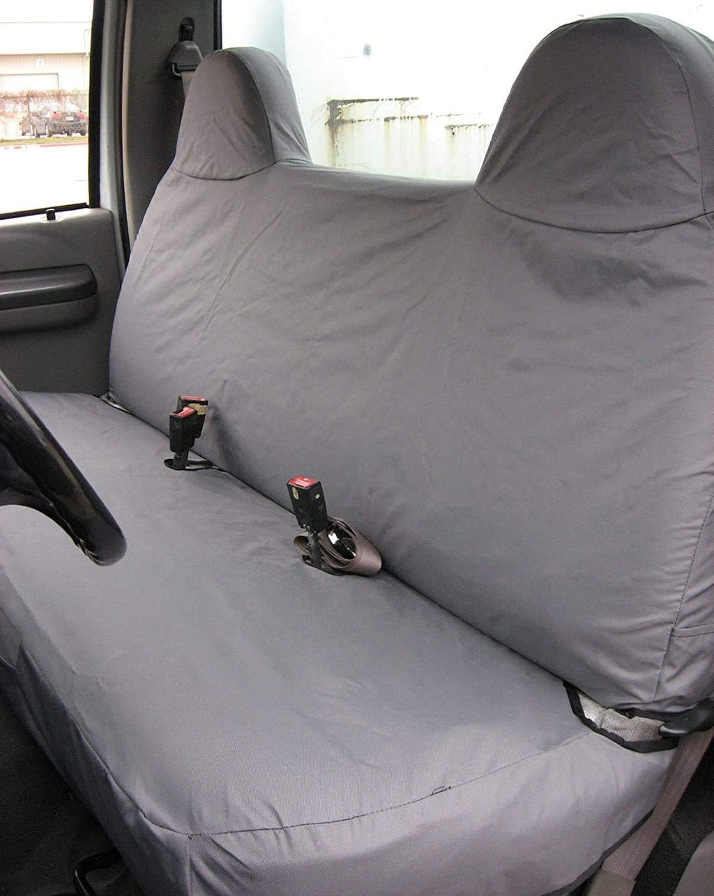 Gray Charcoal Front Solid Bench Seat Covers B71094