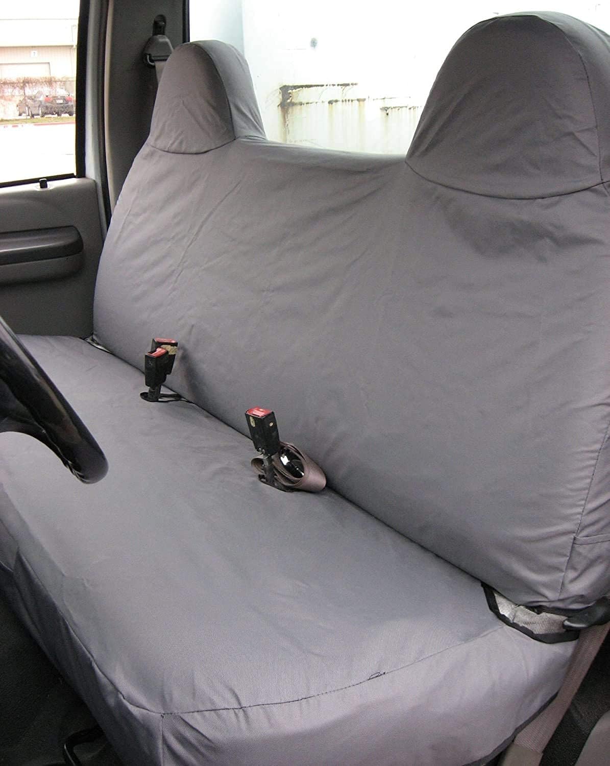 Gray Charcoal Front Solid Bench Seat Covers B71094