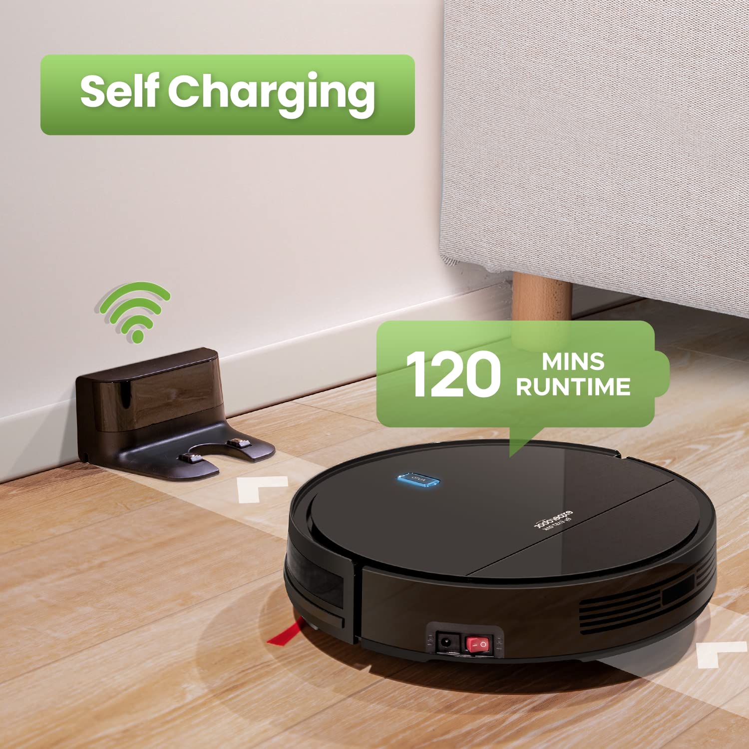 Robot Vacuum Cleaner with Gyro Navigation, 2600mAh, Black Y3103