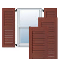 18x22W x 54x22H Exterior Real Wood Pine Open Louvered Shutters (Per Pair), Country Redwood X6947