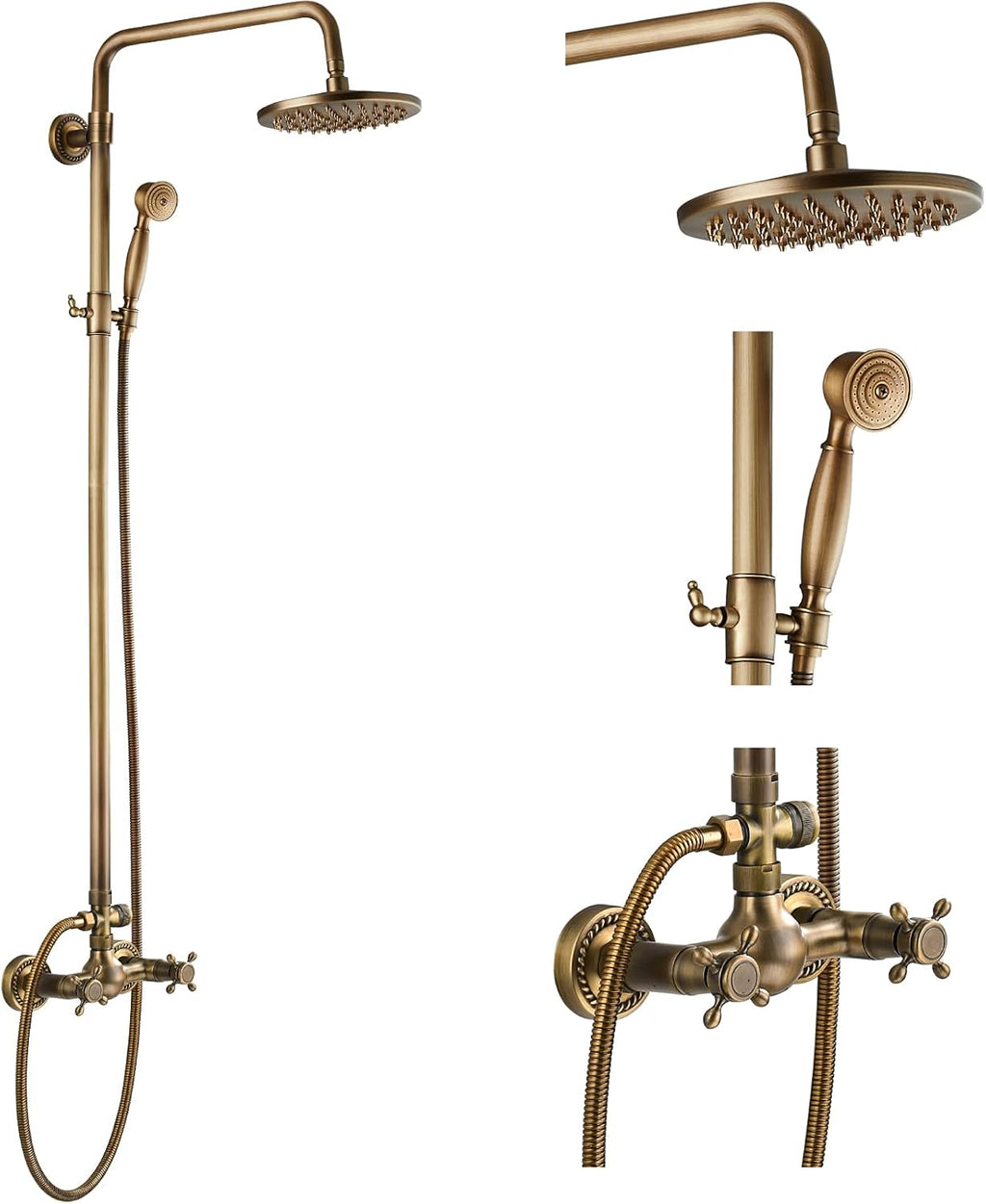 8 Inch Rainfall Shower Head with Handheld Spray Combo Set T464441
