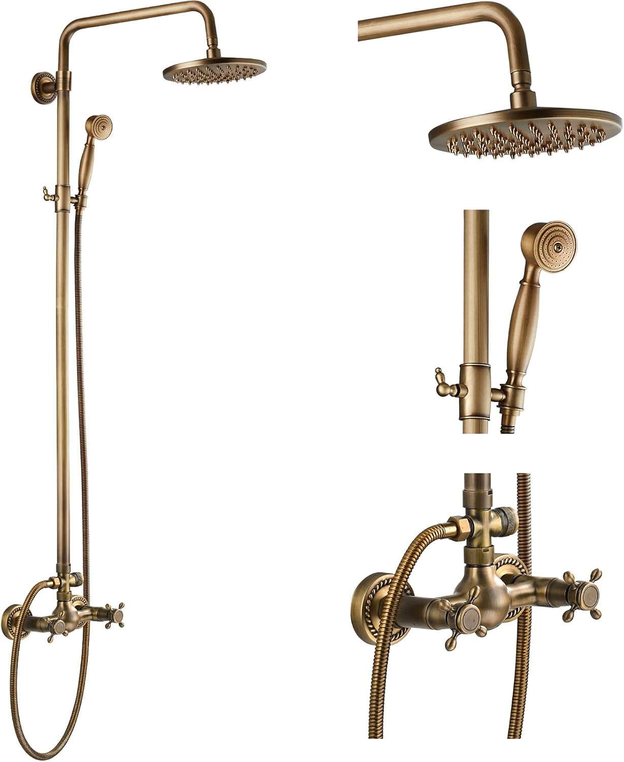 8 Inch Rainfall Shower Head with Handheld Spray Combo Set T464441