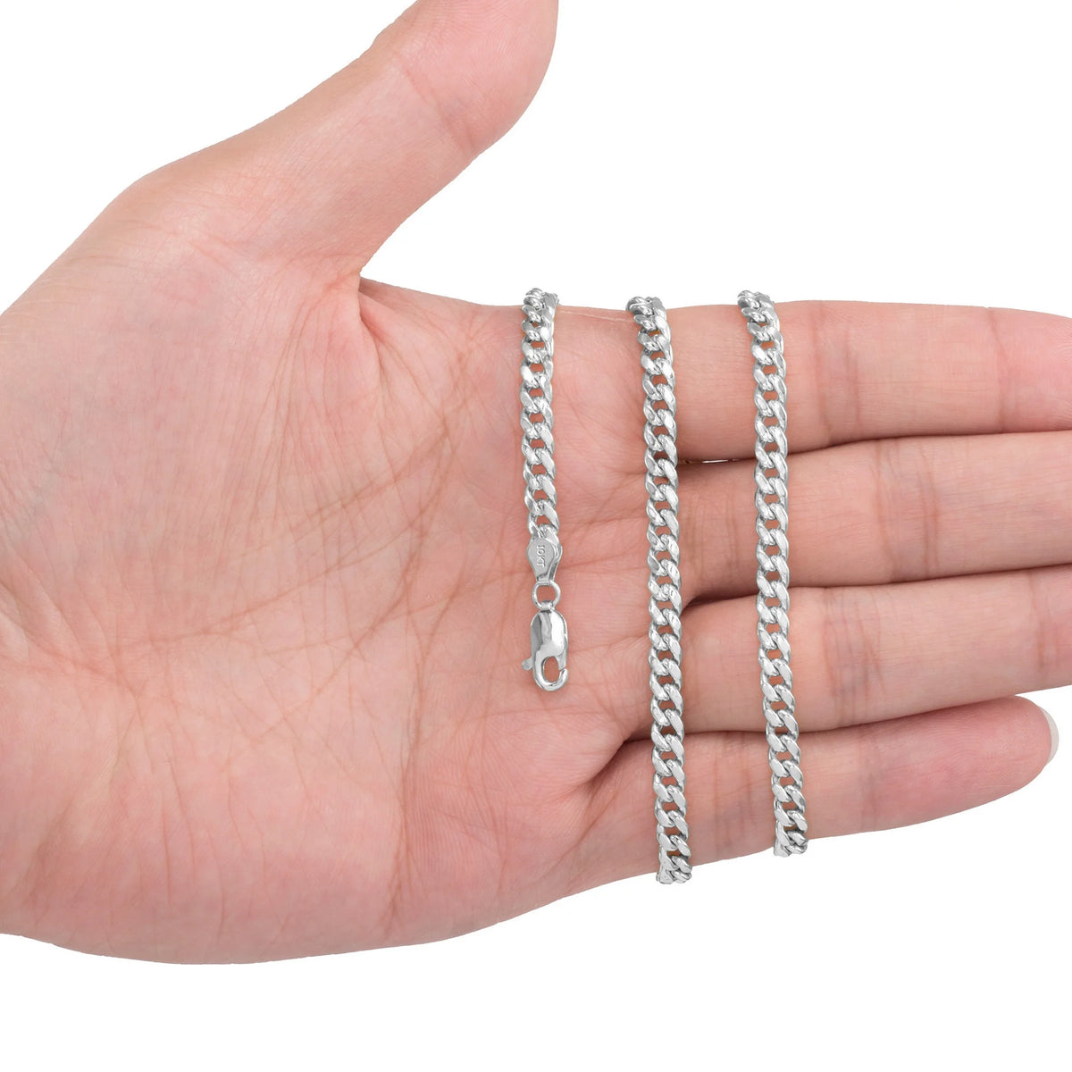 10k White Gold Miami Cuban Link Chain Necklace 16" - 30" T8113