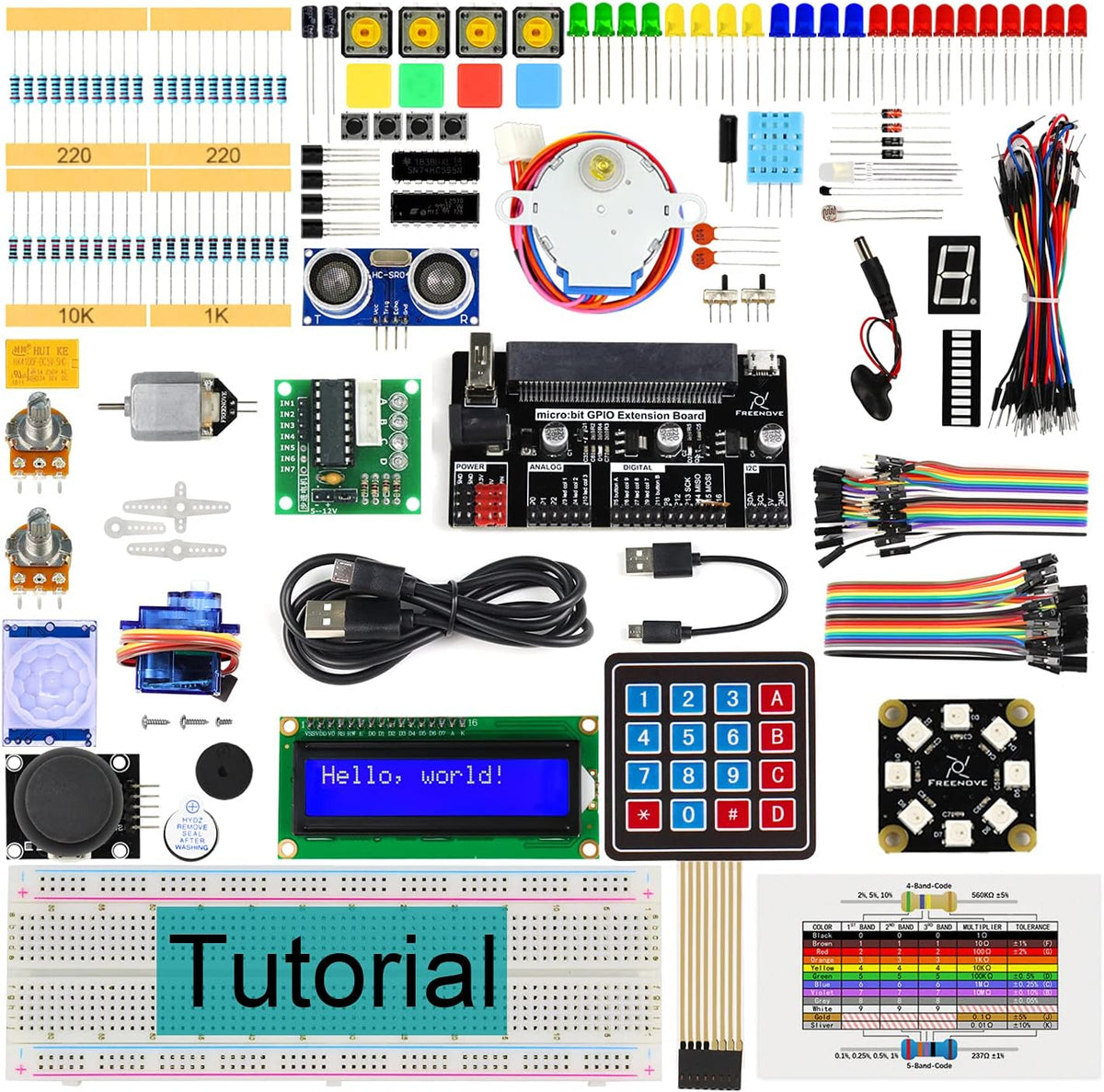 224 Items Micro:bit Starter Kit with Solderless Breadboard U5006