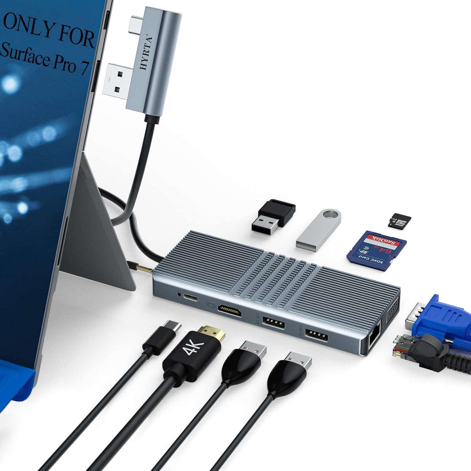 11 in 2 USB C Docking Station with HDMI VGA PD3.0 RJ45 USB2.0 USB3.0 Pack of 2 H134