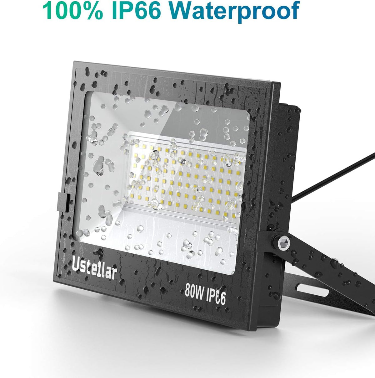 2 Pack 80W LED Flood Light IP66 Waterproof Outdoor 5000K Daylight White G442322