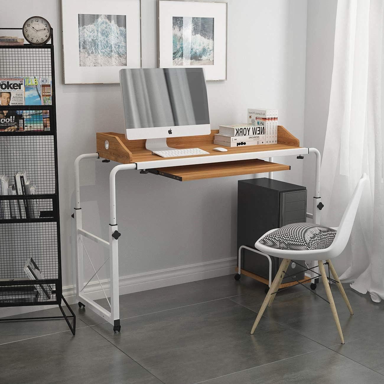 Adjustable Overbed Table with Wheels and Keyboard Drawer K23367