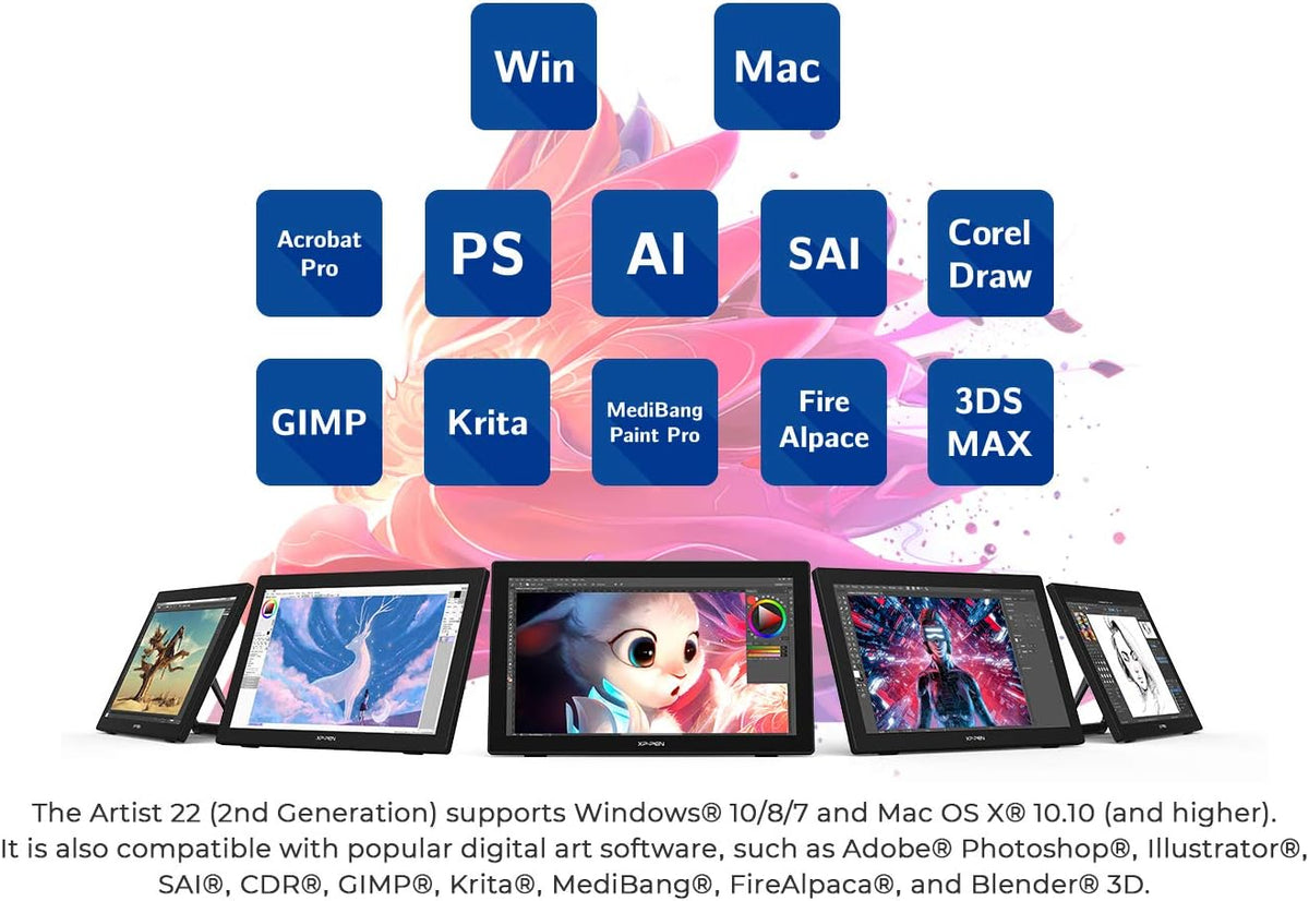 21.5in Drawing Monitor with Screen Digital Graphics Tablet Q7055