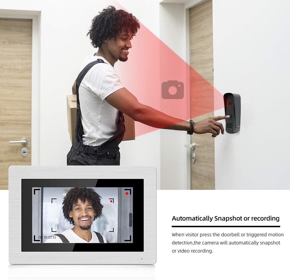 7 LCD Wired Video Doorbell Intercom System with IR Night Vision HD P918658