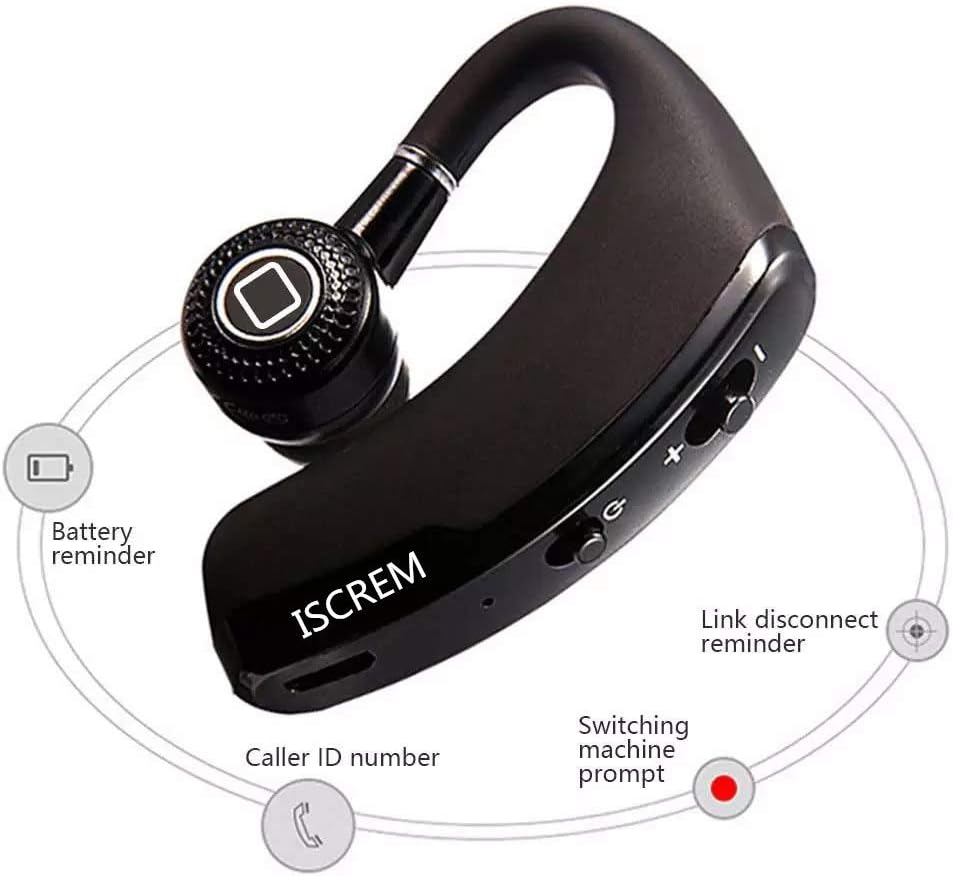 Bluetooth Headset Wireless Single Earpiece Earbuds Noise Cancelling Headphones V75110