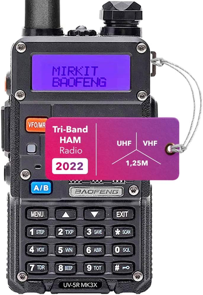 Baofeng Radio UV-5R MK5 8 Watt Max Power with Battery 3800 mAh, Handheld Speaker Mic, Programming Cable and Software L41736