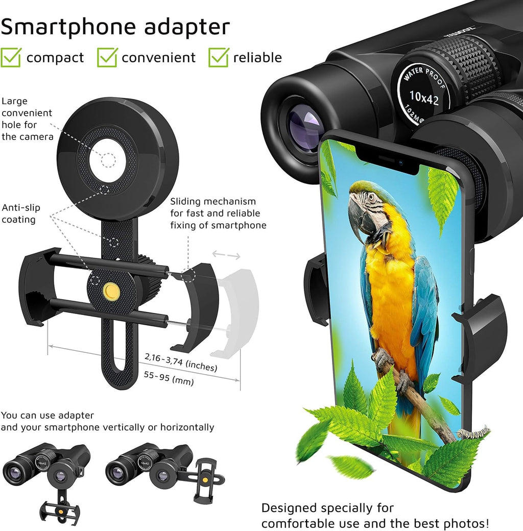 10x42 Waterproof HD Binoculars with Carrying Bag R9031