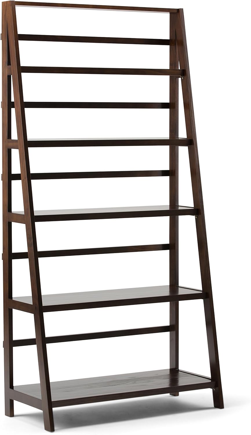 Rustic Solid Wood 5 Shelves Bookcase E3467