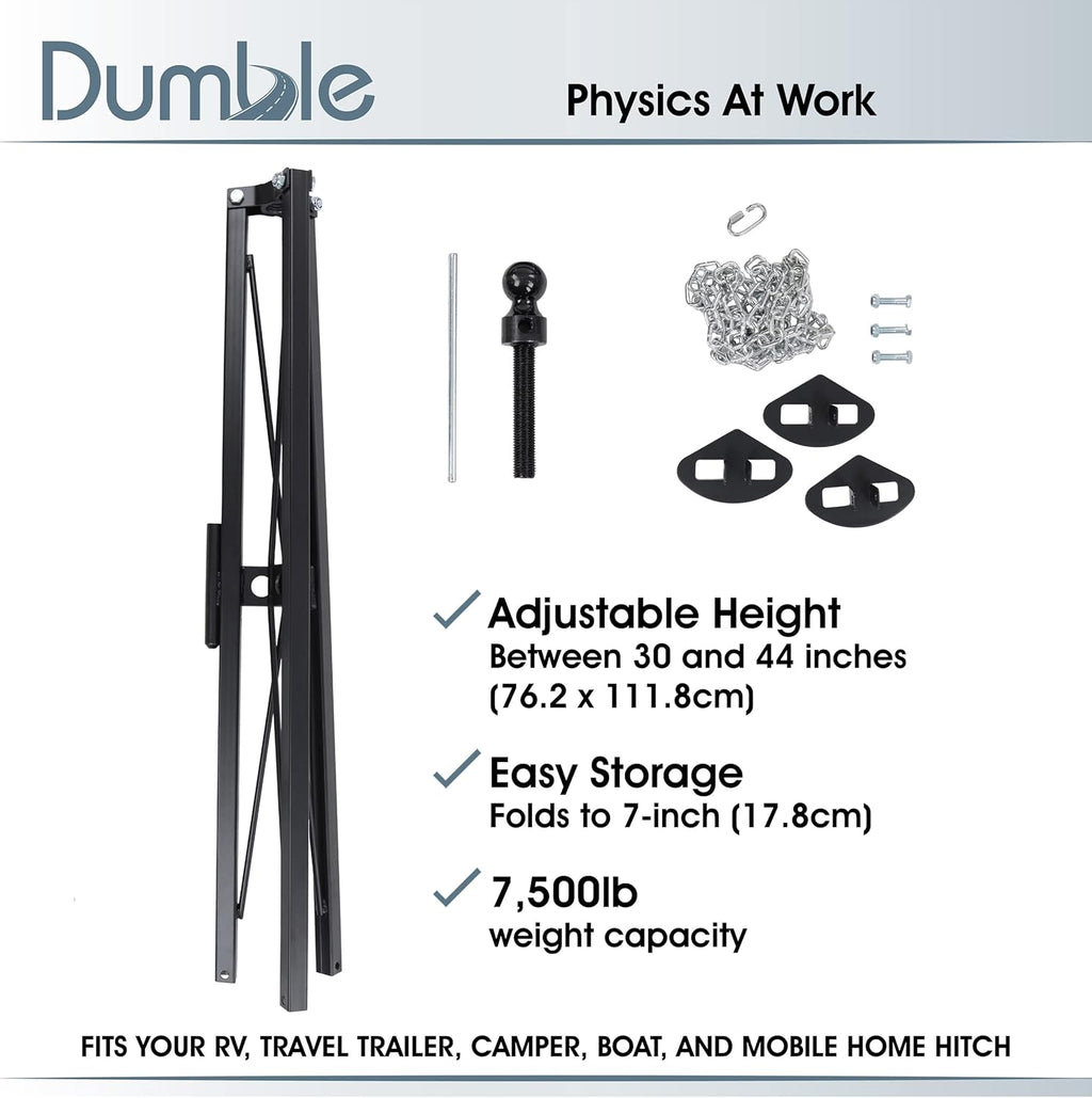 Gooseneck RV Stabilizer Tripod 2-5/16in Ball Joint 7500lb Cap 5th Wheel Adjustable Jack T84979
