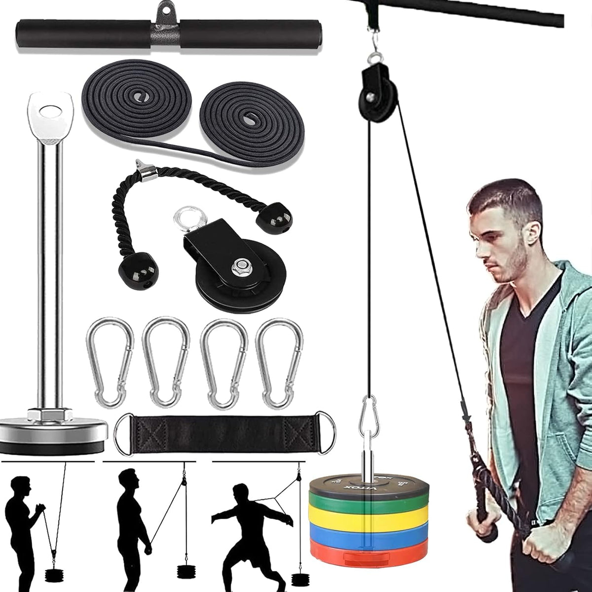 Weight Cable Pulley System Home Gym Equipment J269857