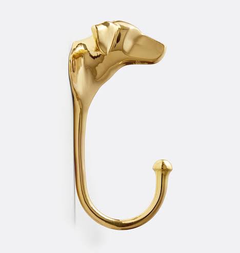 Cast Brass Dog Hook L2745