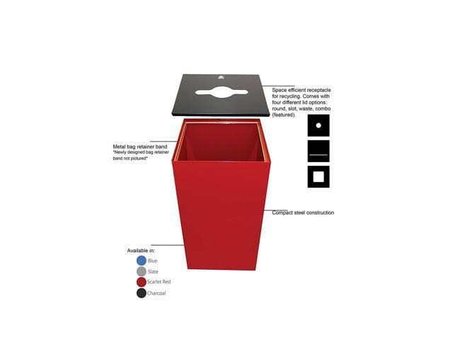 Scarlet Steel Recycling Receptacle, 32 gal, Set of 3 M46021