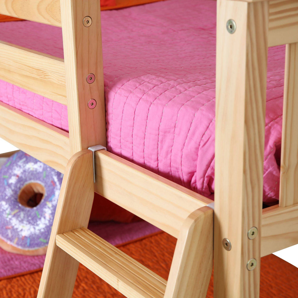 Twin Over Twin Low Bunk Bed, Natural I23336