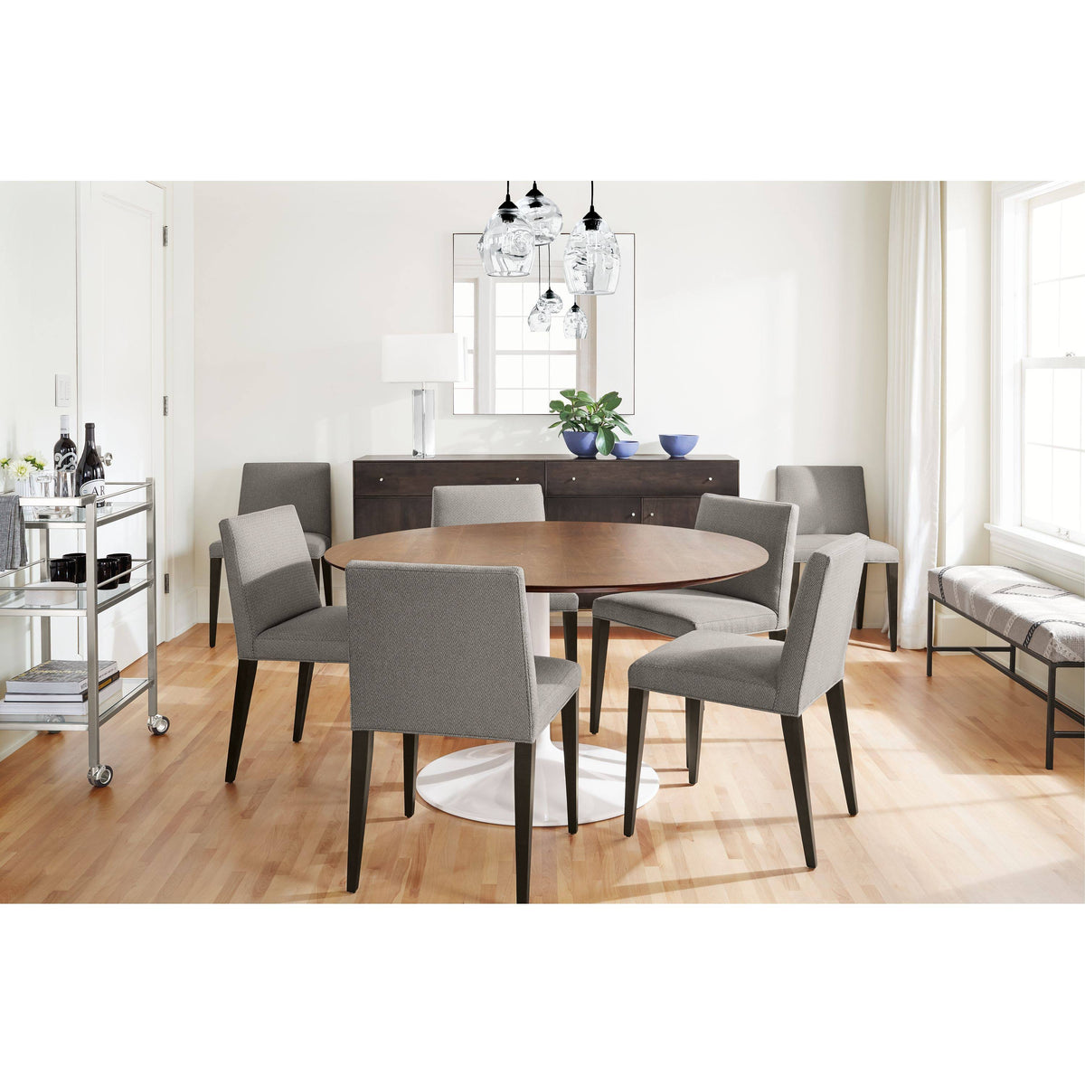 Modern Aria Round Table 27 Diameter in Grey C9418