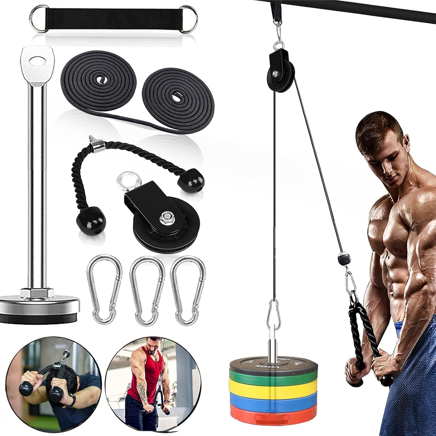 Weight Cable Pulley System Home Gym Equipment J269857