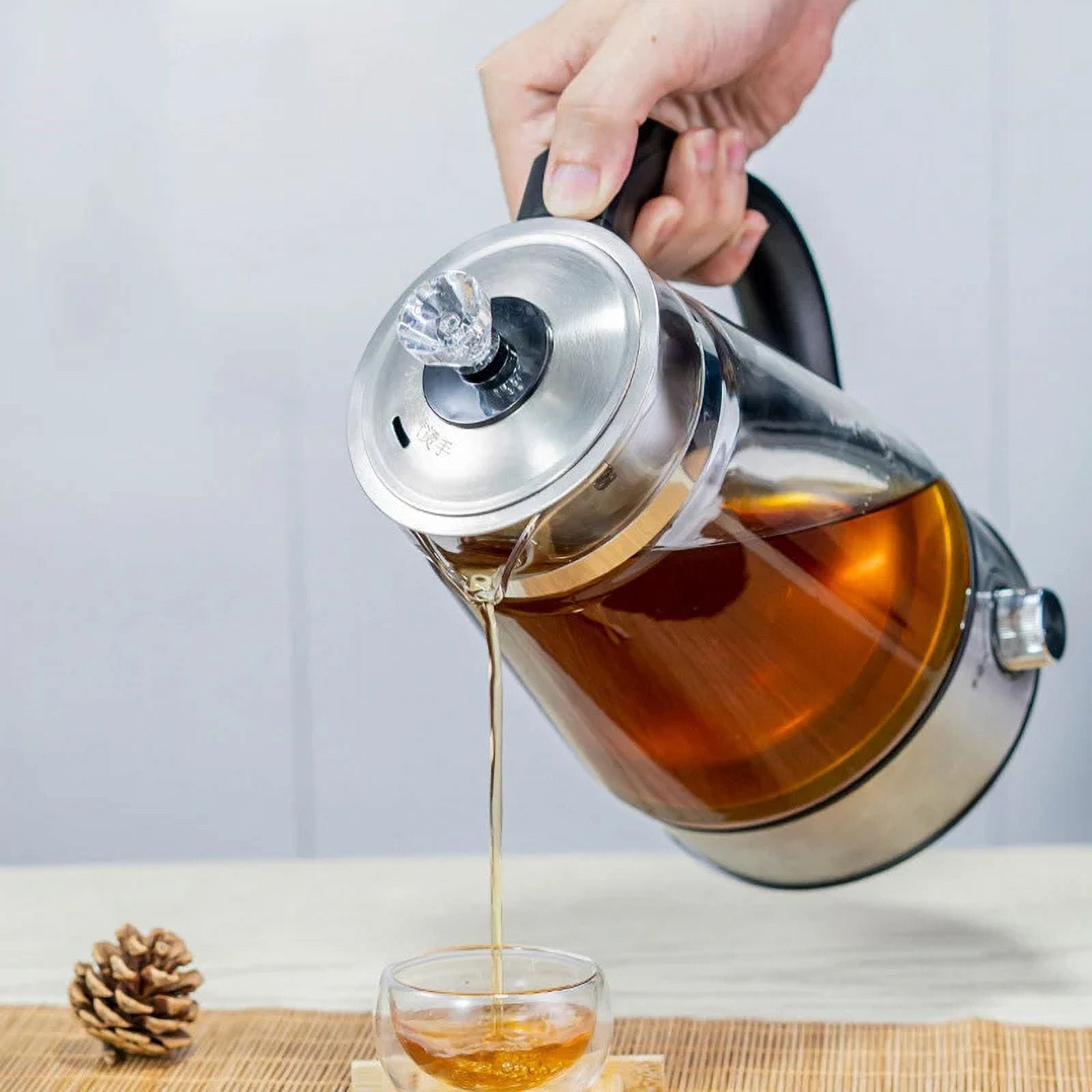 Glass Water Kettle Thermo Pot Coffee Water Boiler 220v Kitchen Appliances Tea Infuser C334