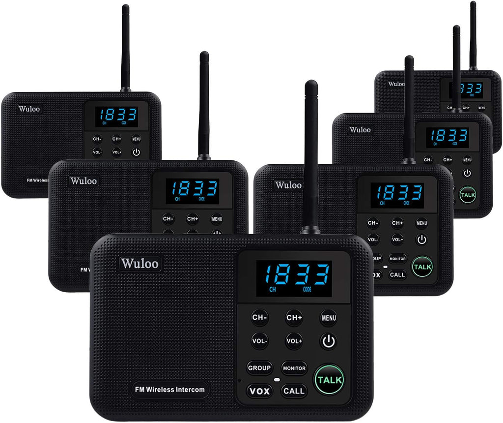 6 Packs Black Wireless Intercom System T75417