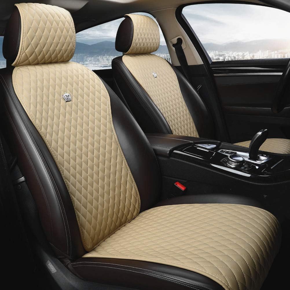 Gray Leather Universal Front and Rear Car Seat Covers 9PCS R880747