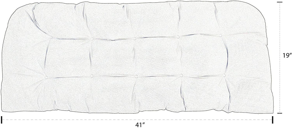 Marine Blue Tufted Wicker Loveseat Cushion D571833