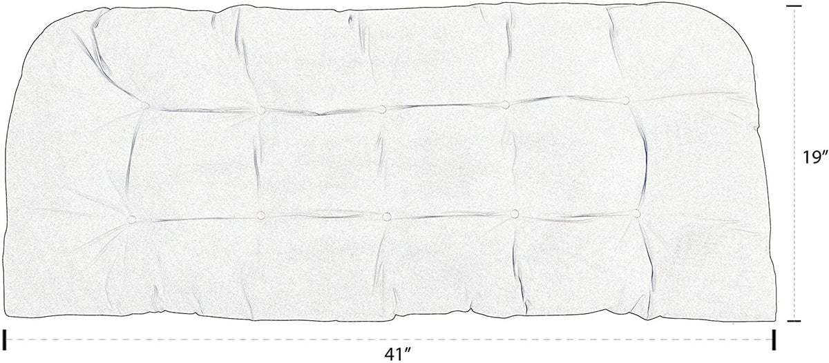 Marine Blue Tufted Wicker Loveseat Cushion D571833