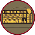 7'7"x22 Round Brown Keyboard Connection Rug D77056