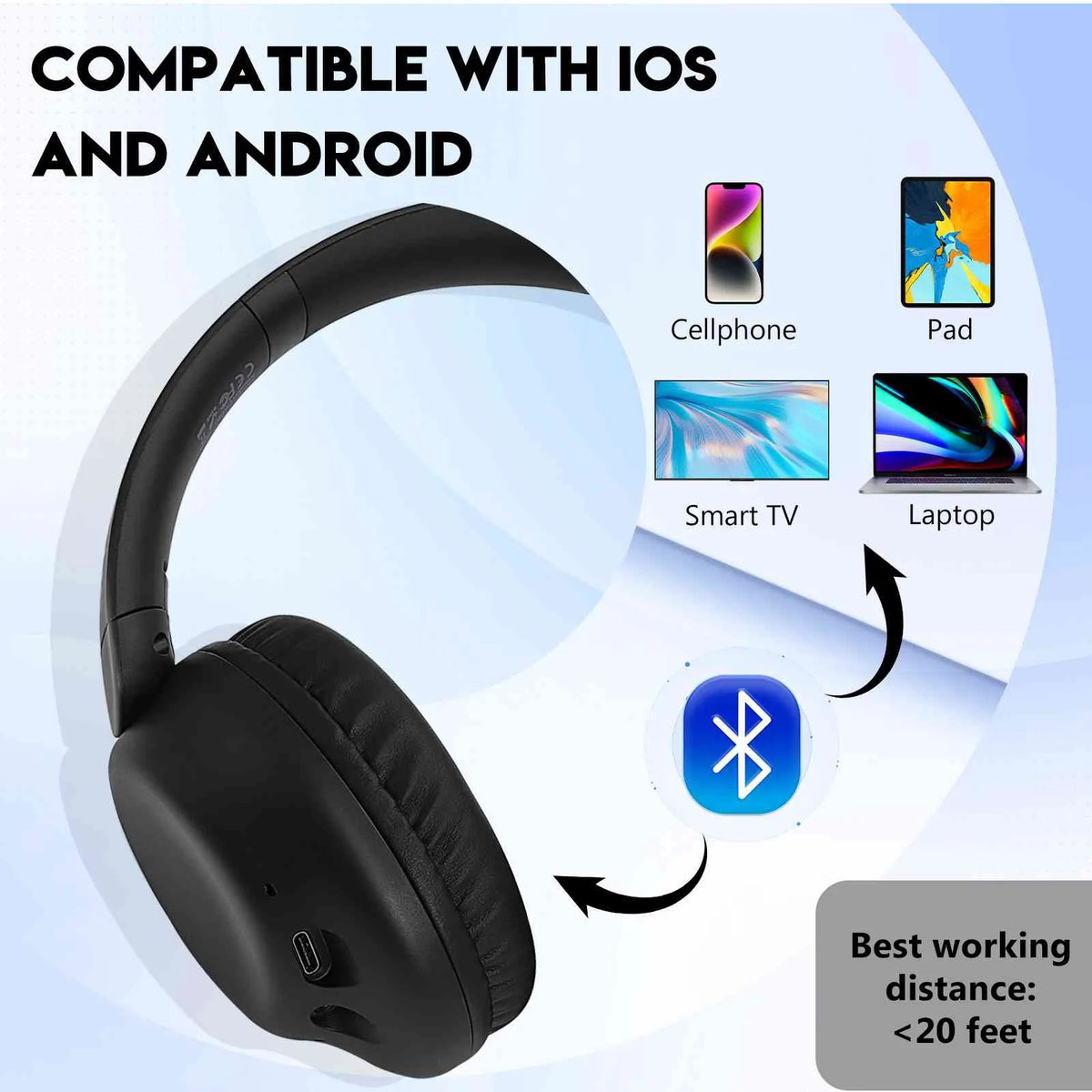 Wireless Bluetooth Over The Ear Headphones with Mic A276313