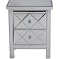 Silver Wood Accent Cabinet with 2 Beveled Glass Drawers H2852