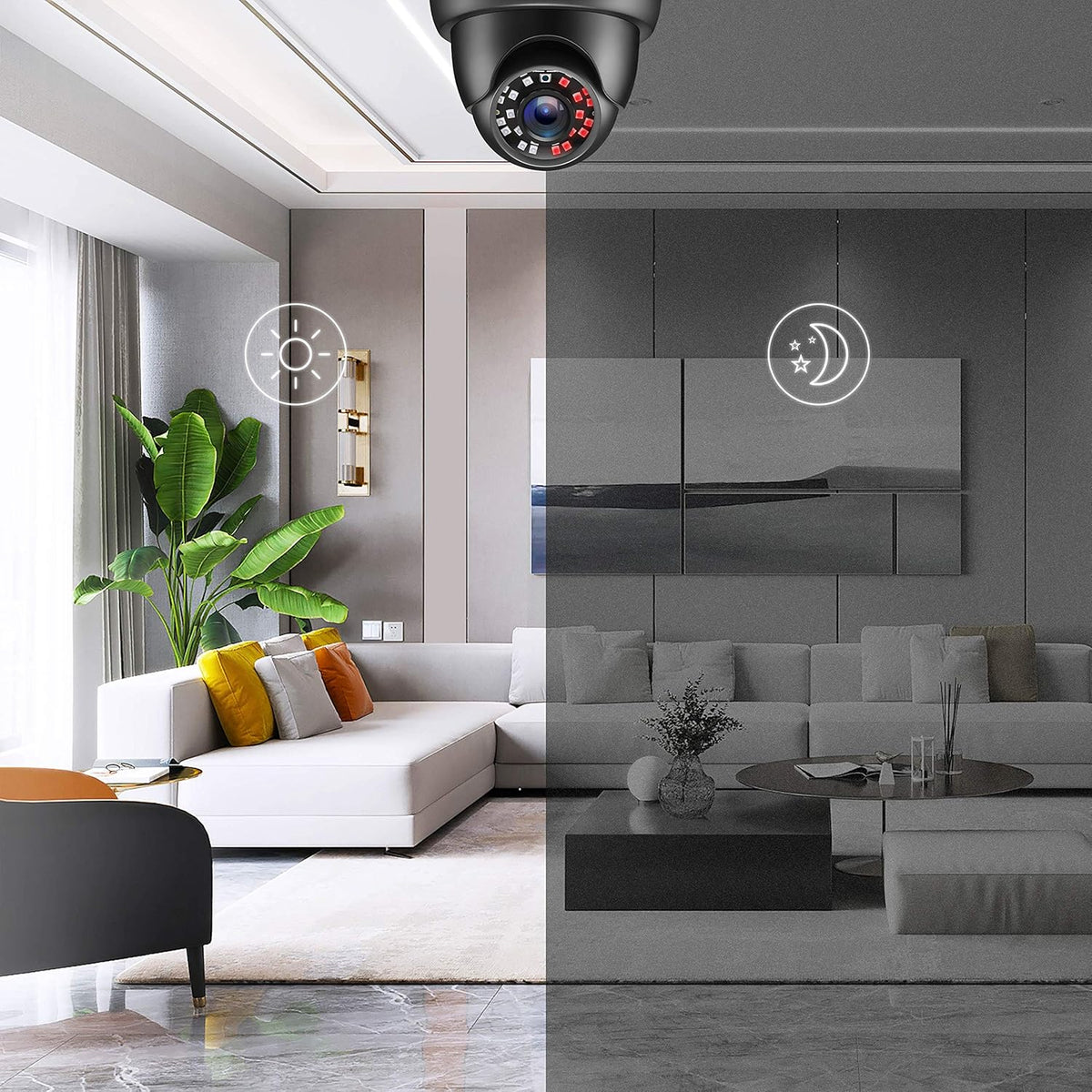 4 Pack 2MP 1080p HD-TVI Black Dome Security Camera with 80ft Night Vision C706832