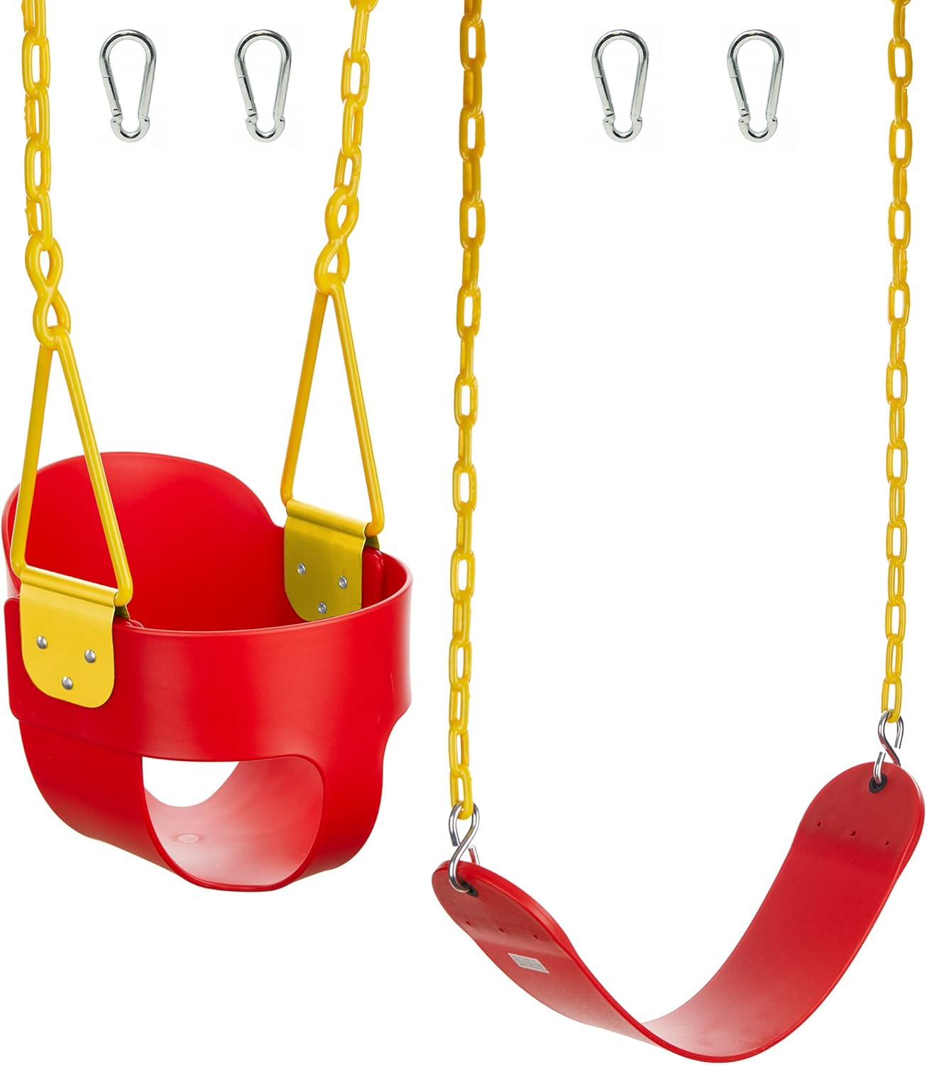 Red High Back Full Bucket Swing with Heavy-Duty Swing Seat T557653