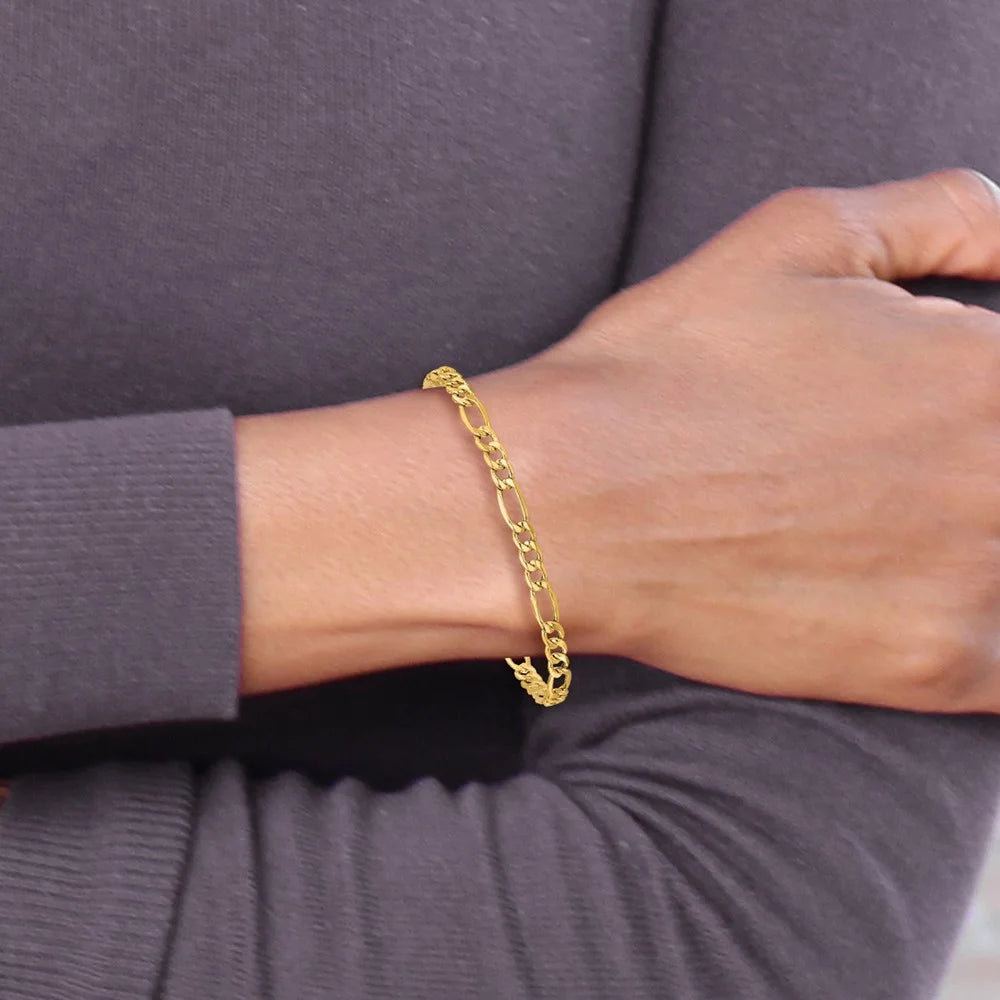 10 Karat Yellow Gold Figaro Chain Bracelet A52182