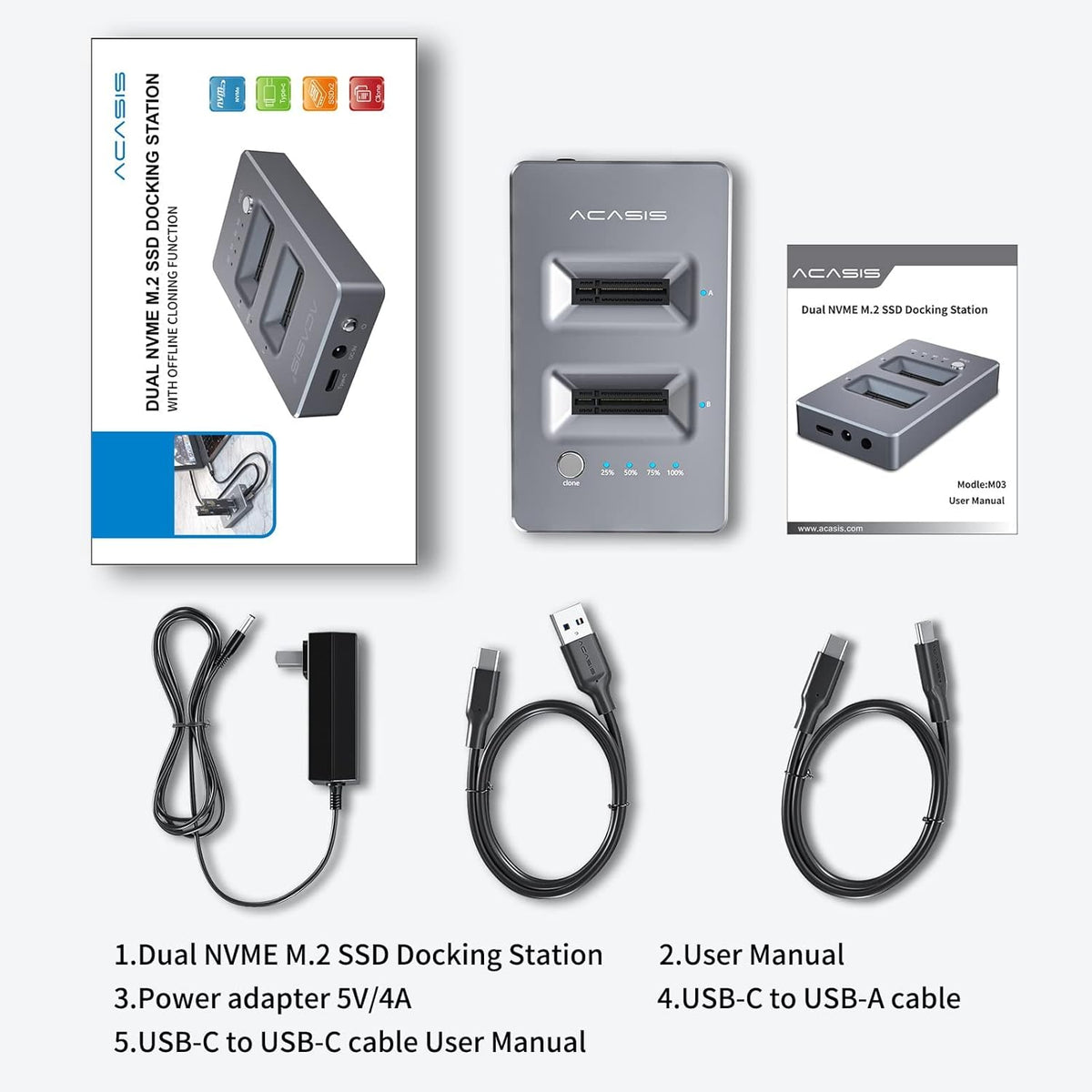 M.2 NVME SSD Enclosure with Offline Clone Q5009
